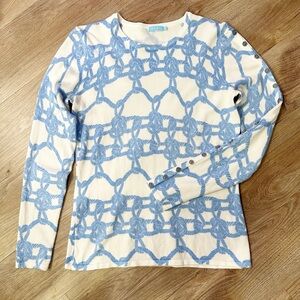 J McLaughlin Nautical Rope Print & Button Women’s Top Sz Small S $138